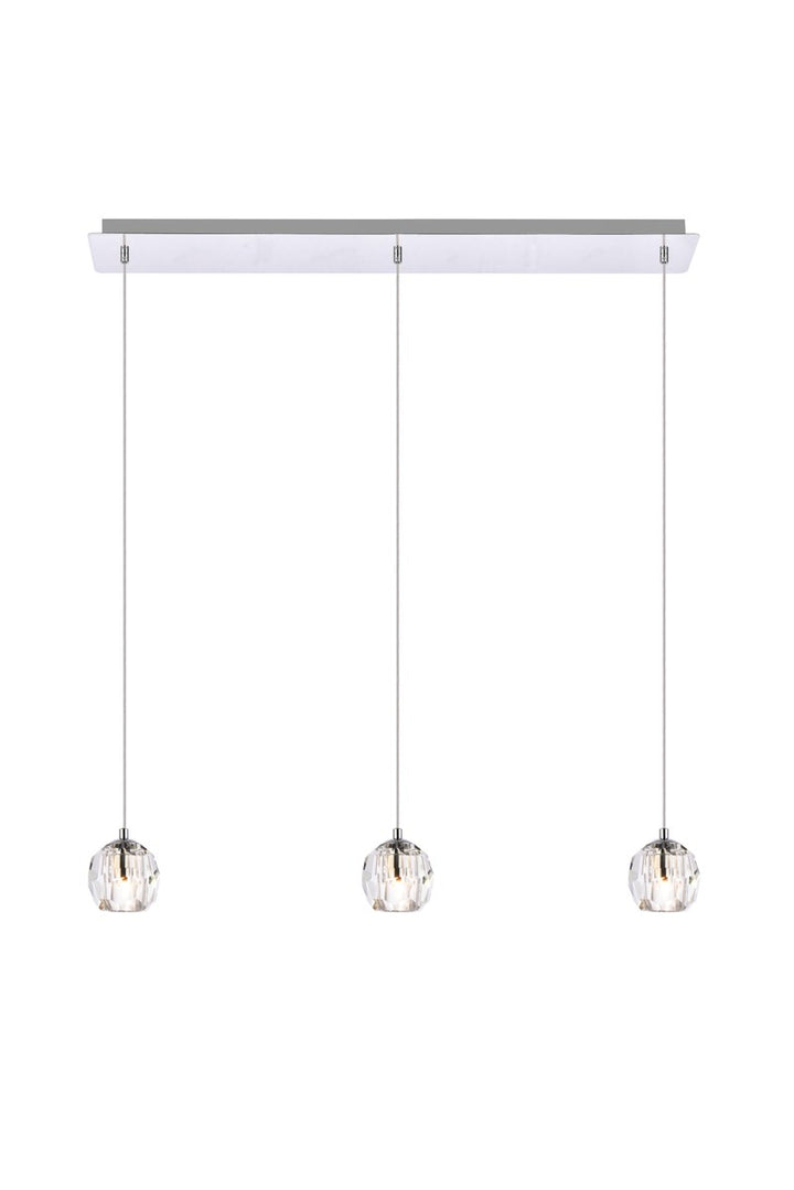 3 Lights Chrome Pendant by Elegant Lighting