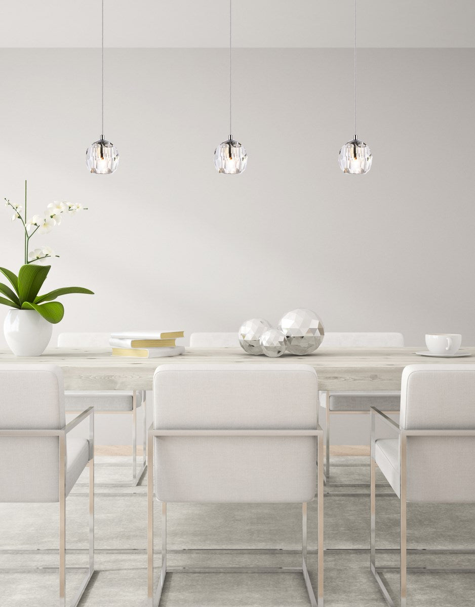 3 Lights Chrome Pendant