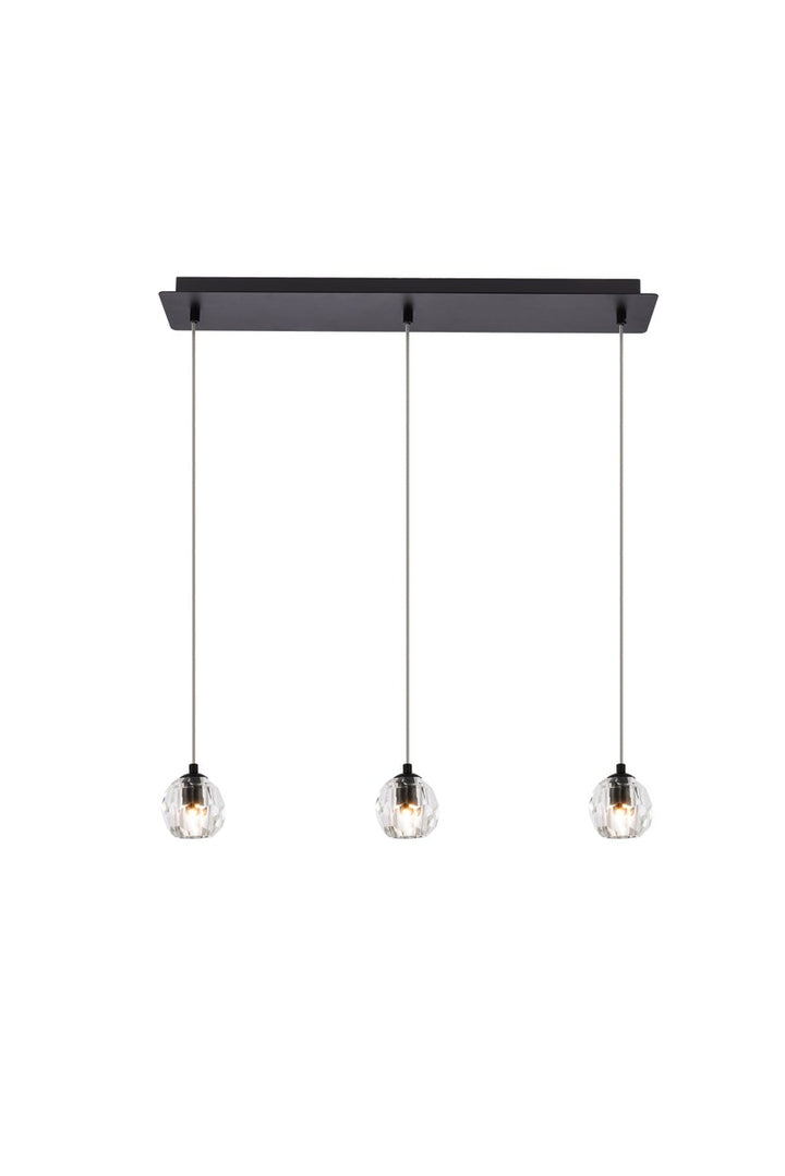 3 Lights Black Pendant by Elegant Lighting
