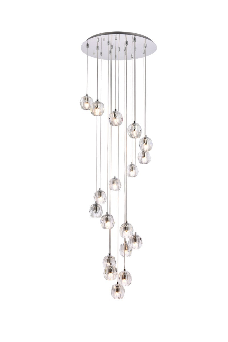 18 Lights Chrome Pendant by Elegant Lighting