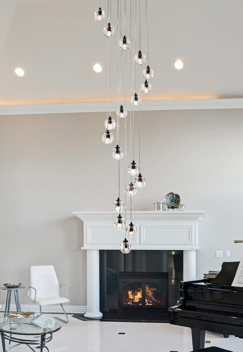 18 Lights Black Pendant