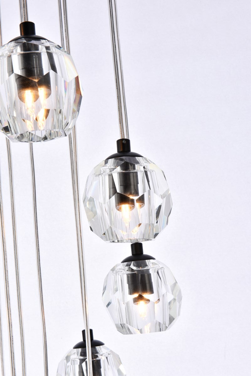 18 Lights Black Pendant