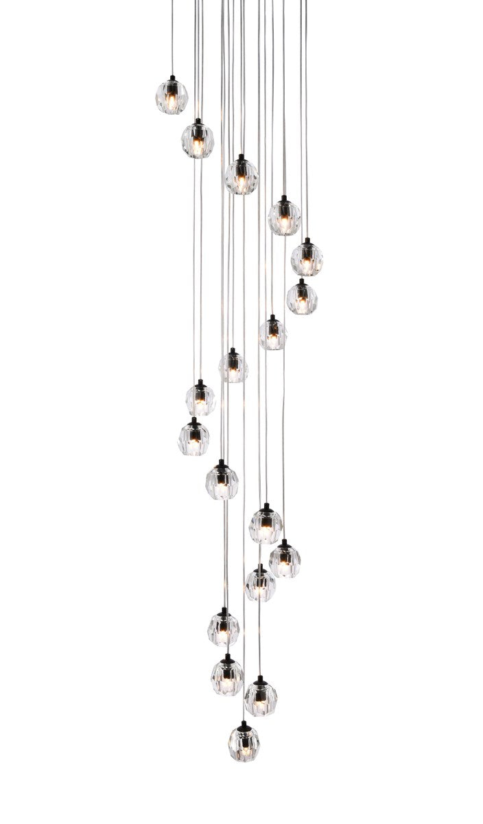 18 Lights Black Pendant