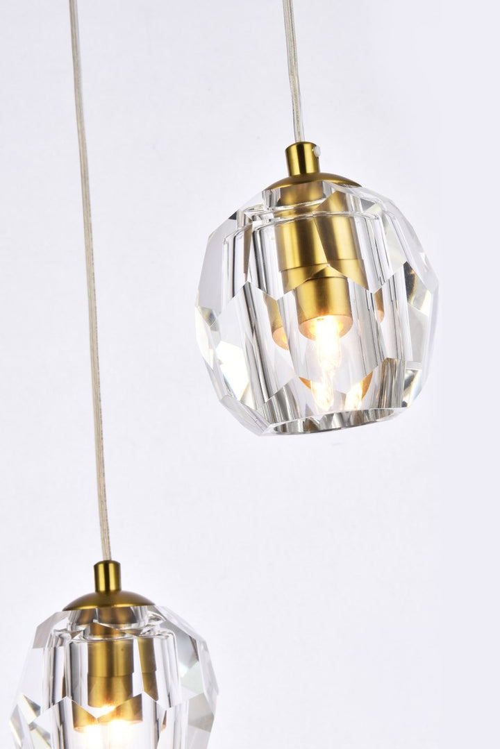 3 Lights Gold Pendant