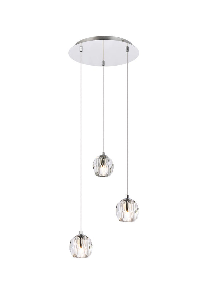 3 Lights Chrome Pendant by Elegant Lighting