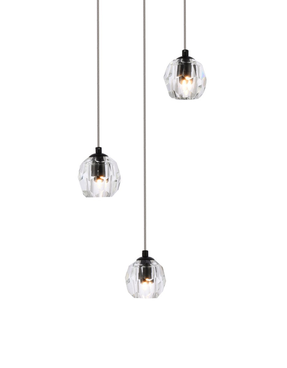 3 Lights Black Pendant
