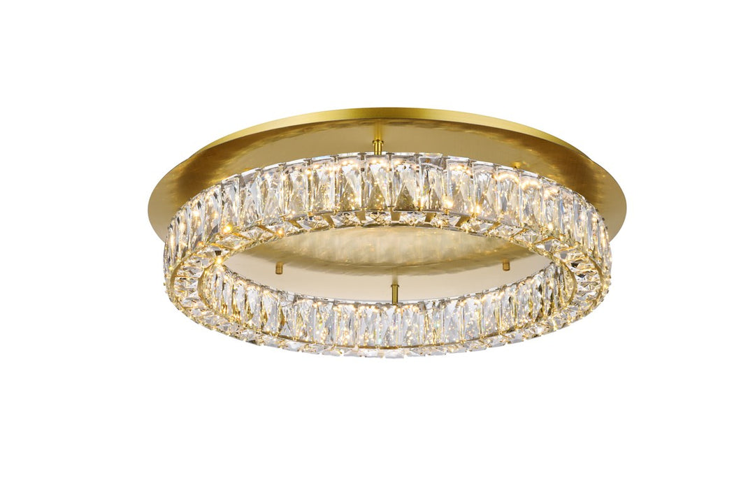 Led Light Gold Flush Mount Clear Royal Cut Crystal