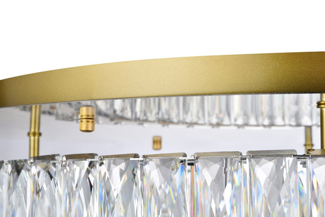 Led Light Gold Flush Mount Clear Royal Cut Crystal