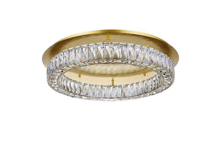 Led Light Gold Flush Mount Clear Royal Cut Crystal