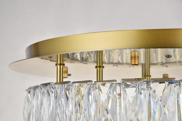 Led Light Gold Flush Mount Clear Royal Cut Crystal
