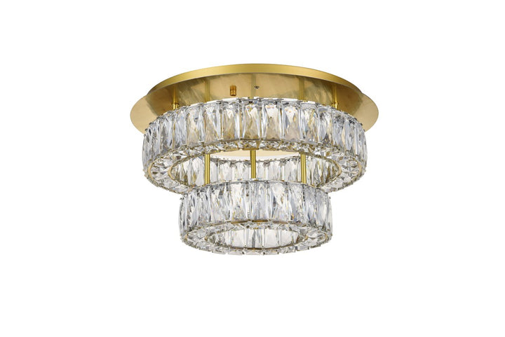 Led Light Gold Flush Mount Clear Royal Cut Crystal