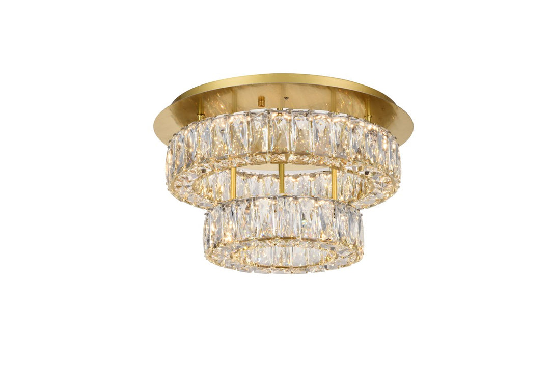 Led Light Gold Flush Mount Clear Royal Cut Crystal