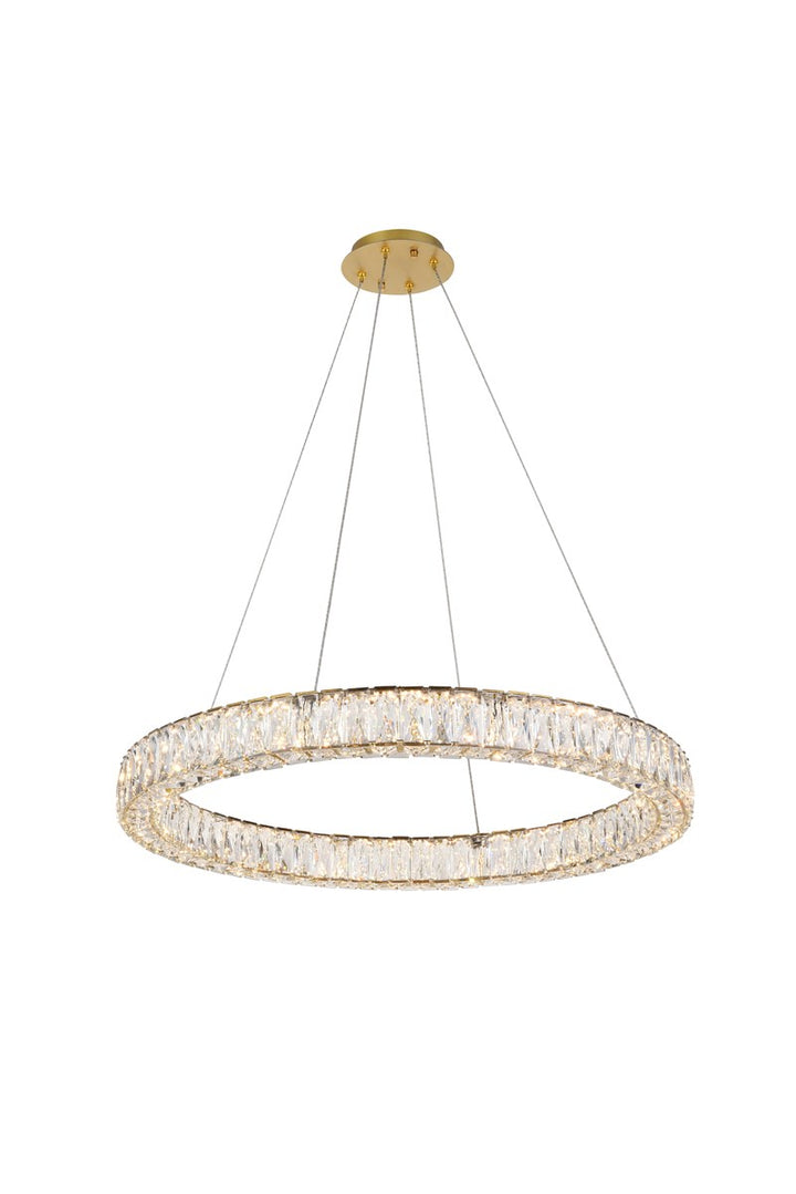 Integrated Led Chip Light Gold Chandelier Clear Royal Cut Crystal