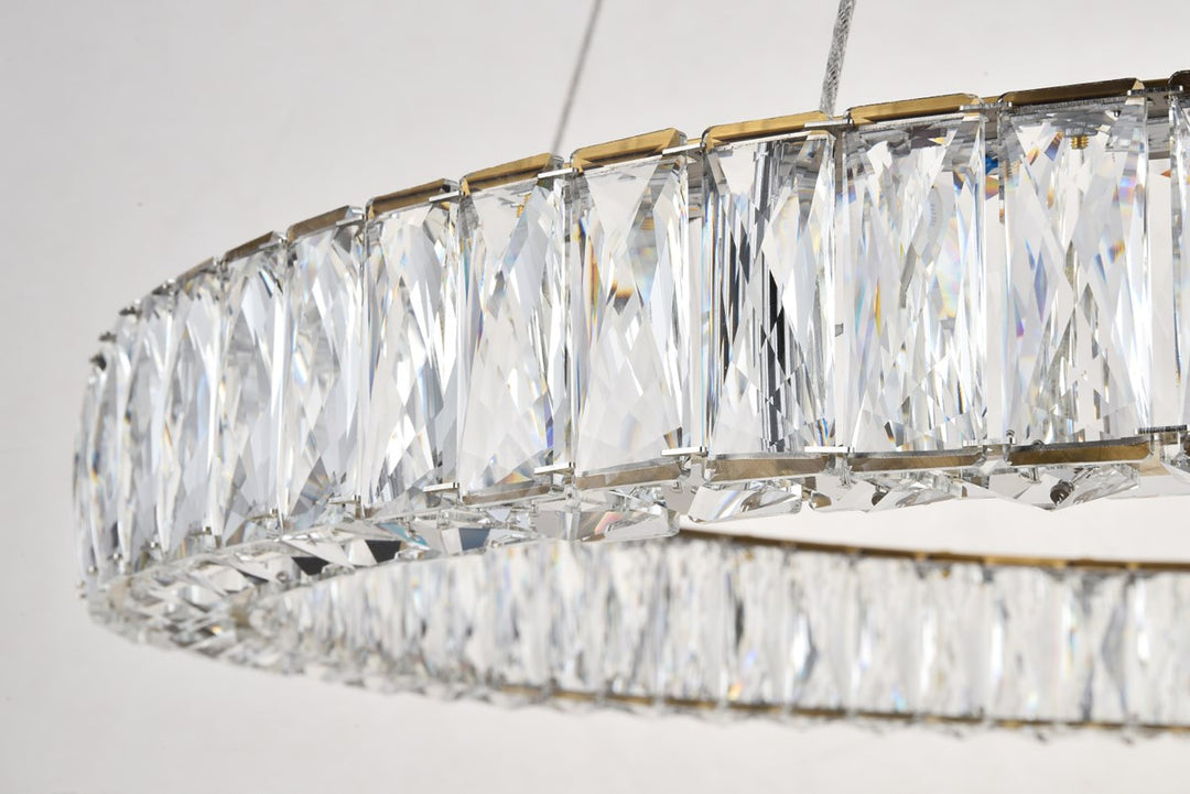 Integrated Led Chip Light Gold Chandelier Clear Royal Cut Crystal