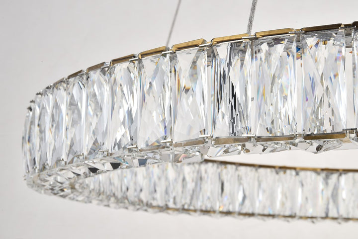 Integrated Led Chip Light Gold Chandelier Clear Royal Cut Crystal