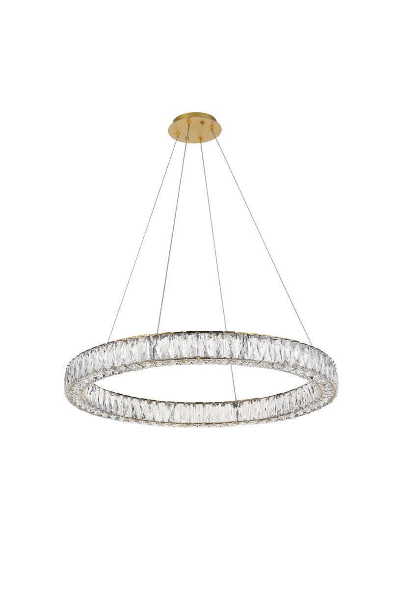 Integrated Led Chip Light Gold Chandelier Clear Royal Cut Crystal