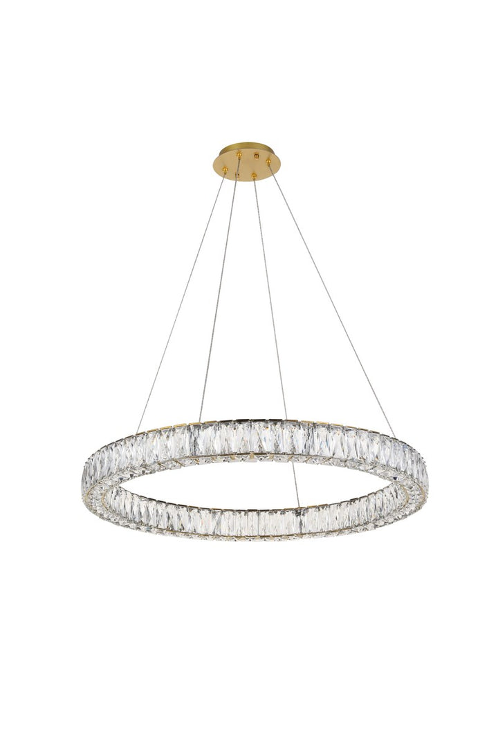 Integrated Led Chip Light Gold Chandelier Clear Royal Cut Crystal