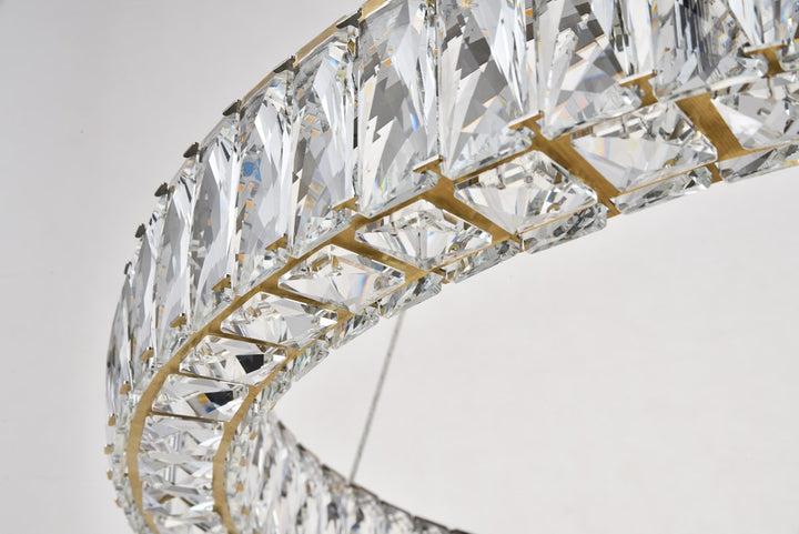 Integrated Led Chip Light Gold Chandelier Clear Royal Cut Crystal
