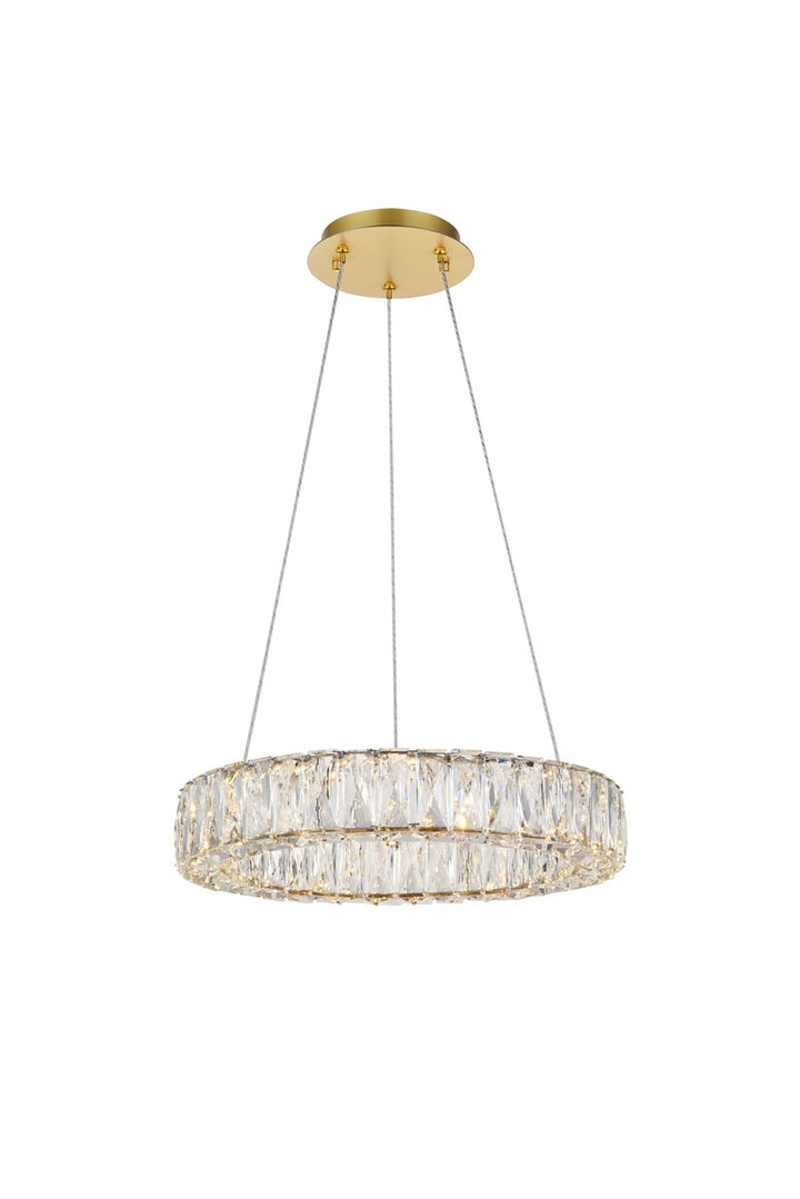 Integrated Led Chip Light Gold Pendant Clear Royal Cut Crystal by Elegant Lighting