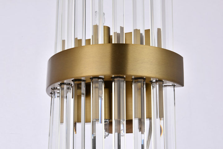 2 light Gold and Clear Wall Sconce Clear Royal Cut Crystal