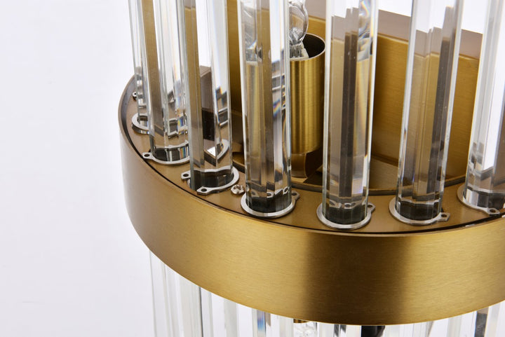 2 light Gold and Clear Wall Sconce Clear Royal Cut Crystal