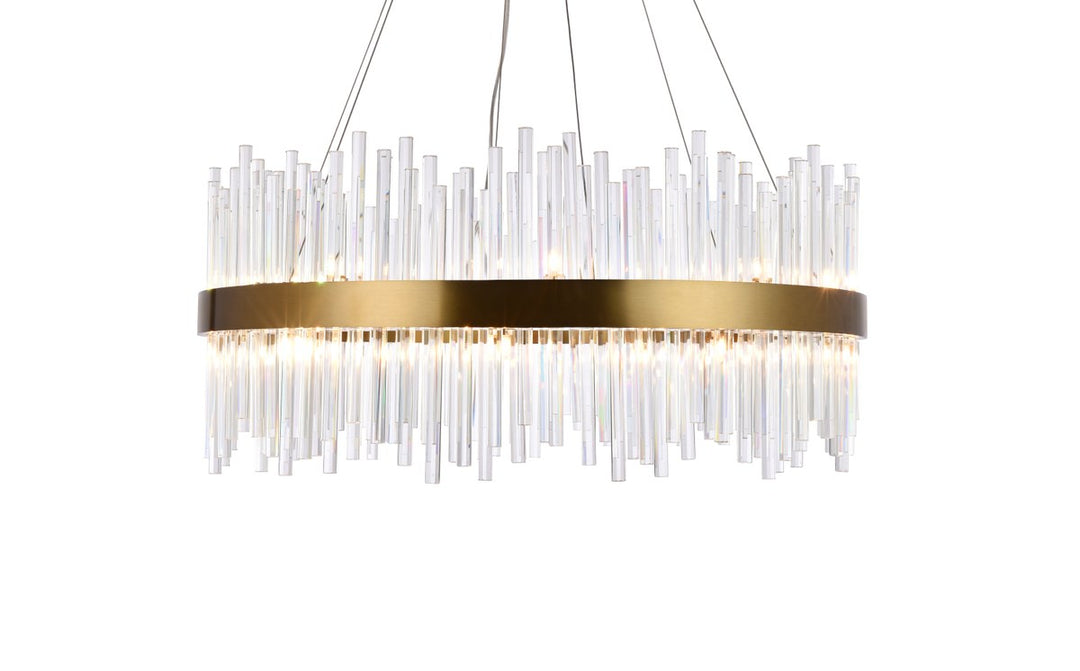 18 Light Gold Chandelier Clear Royal Cut Crystal