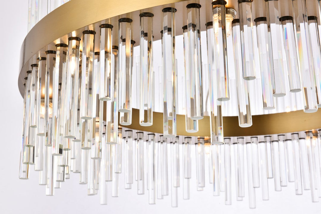 18 Light Gold Chandelier Clear Royal Cut Crystal