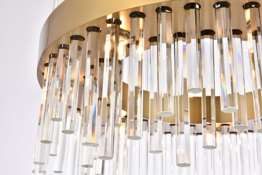 14 Light Gold Chandelier Clear Royal Cut Crystal