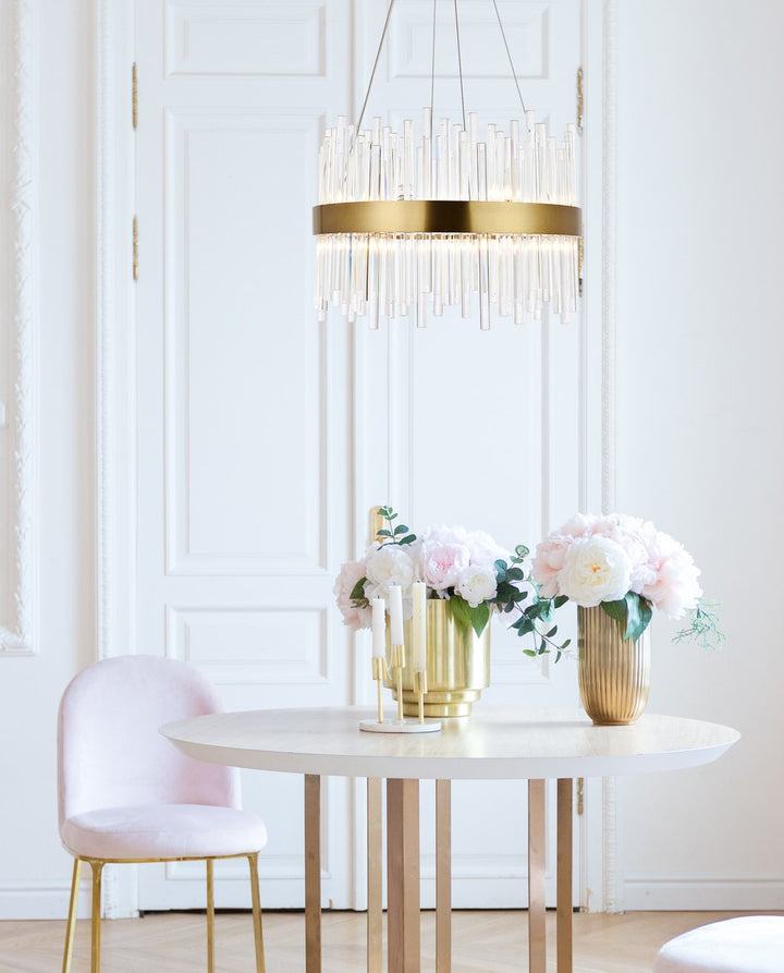 14 Light Gold Chandelier Clear Royal Cut Crystal