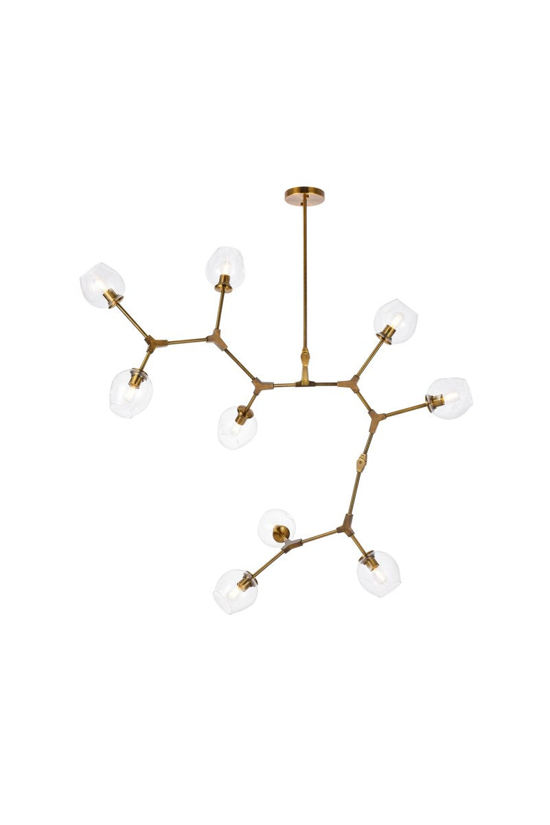 9 Lights Brass Chandelier by Elegant Lighting