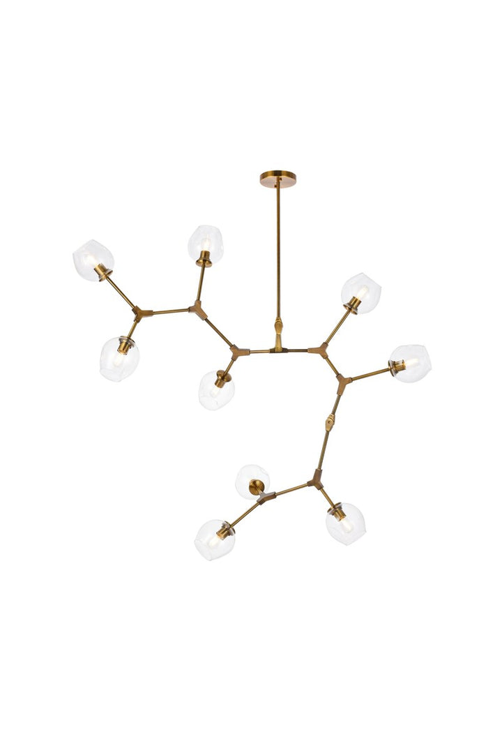 9 Lights Brass Chandelier by Elegant Lighting