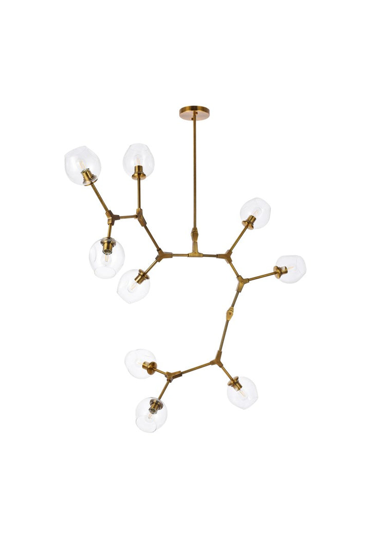 9 Lights Brass Chandelier