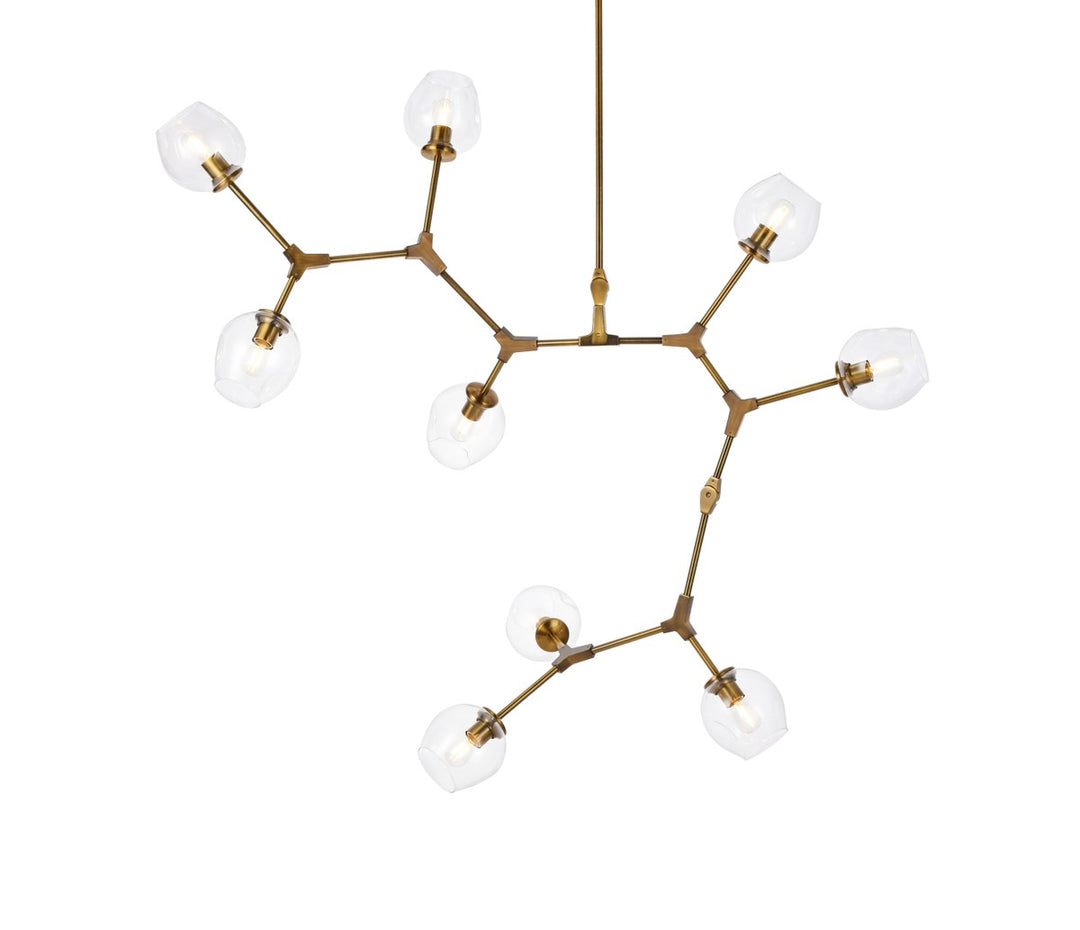 9 Lights Brass Chandelier