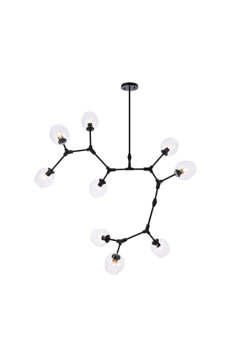 9 Lights Black Chandelier by Elegant Lighting