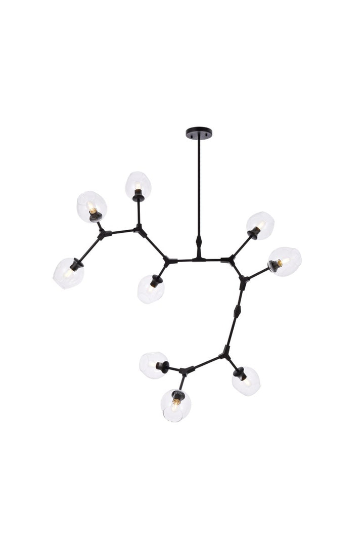 9 Lights Black Chandelier by Elegant Lighting