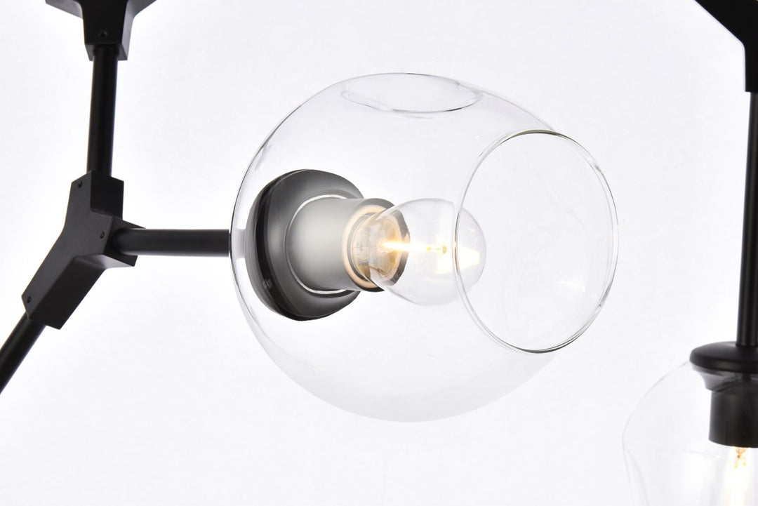 9 Lights Black Chandelier
