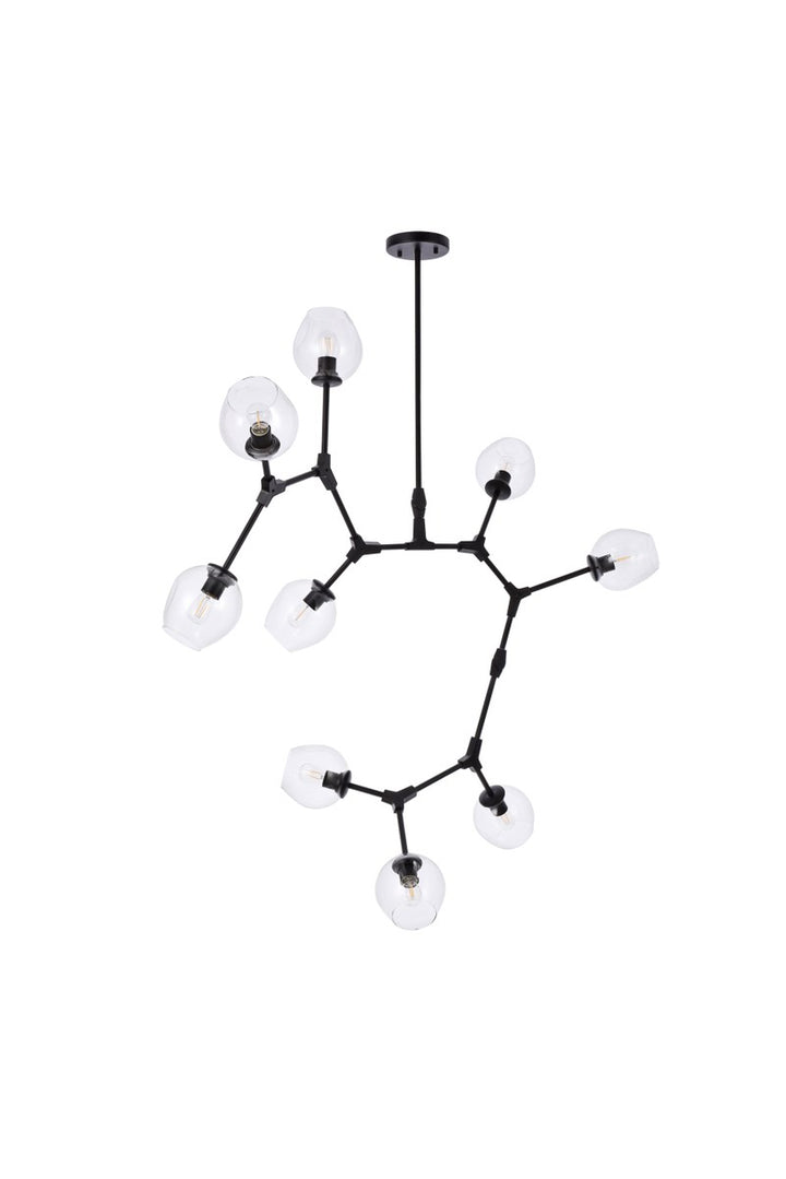 9 Lights Black Chandelier