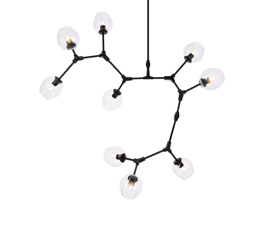 9 Lights Black Chandelier