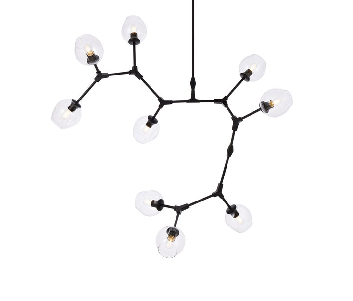 9 Lights Black Chandelier