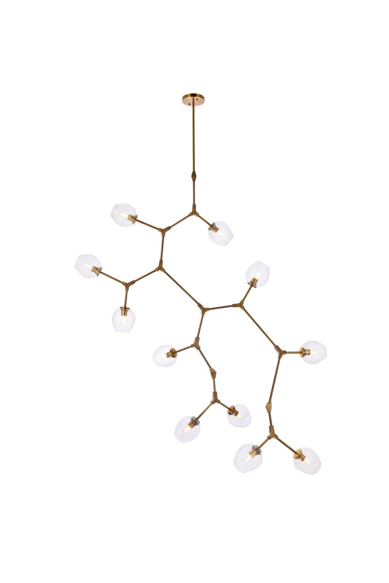 11 Lights Brass Chandelier by Elegant Lighting