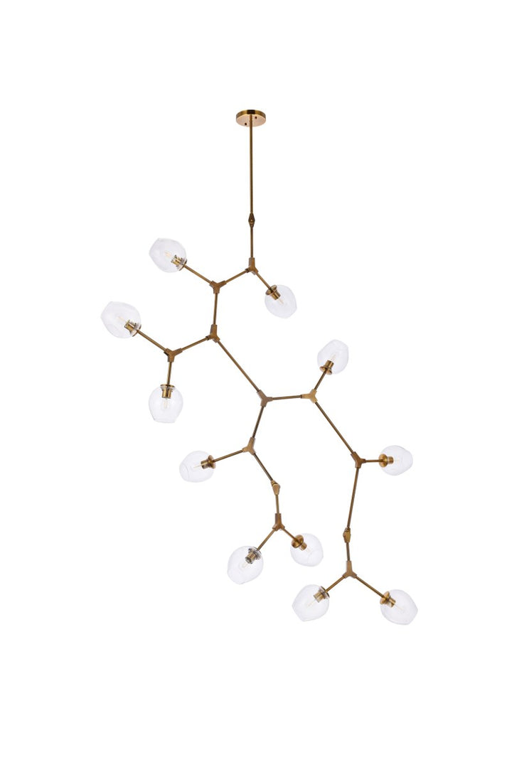 11 Lights Brass Chandelier