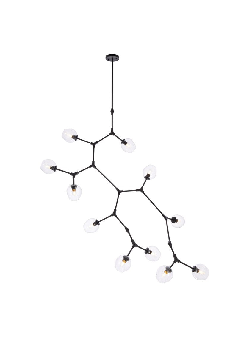 11 Lights Black Chandelier by Elegant Lighting