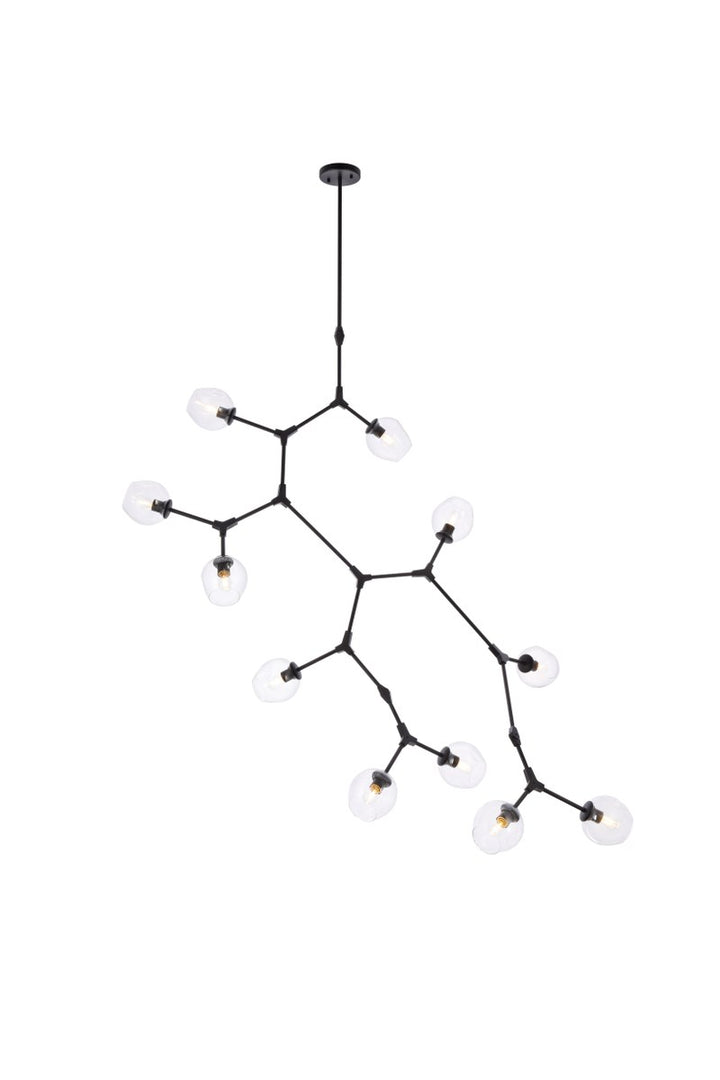 11 Lights Black Chandelier by Elegant Lighting