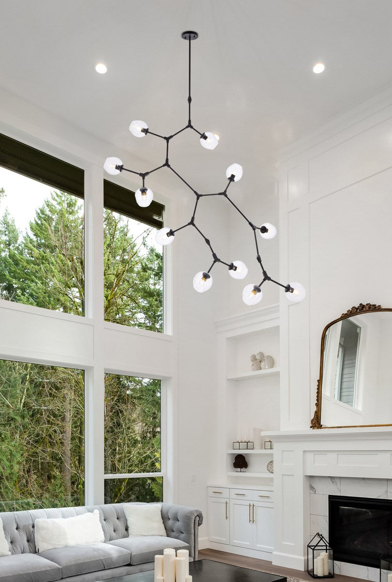 11 Lights Black Chandelier