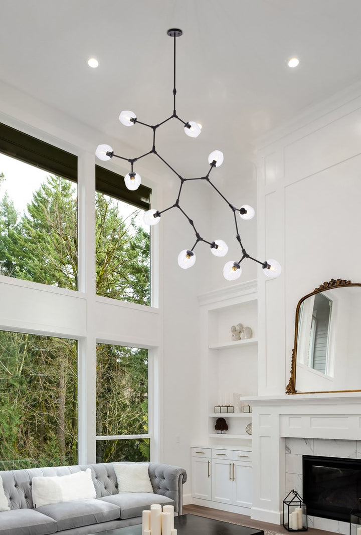 11 Lights Black Chandelier