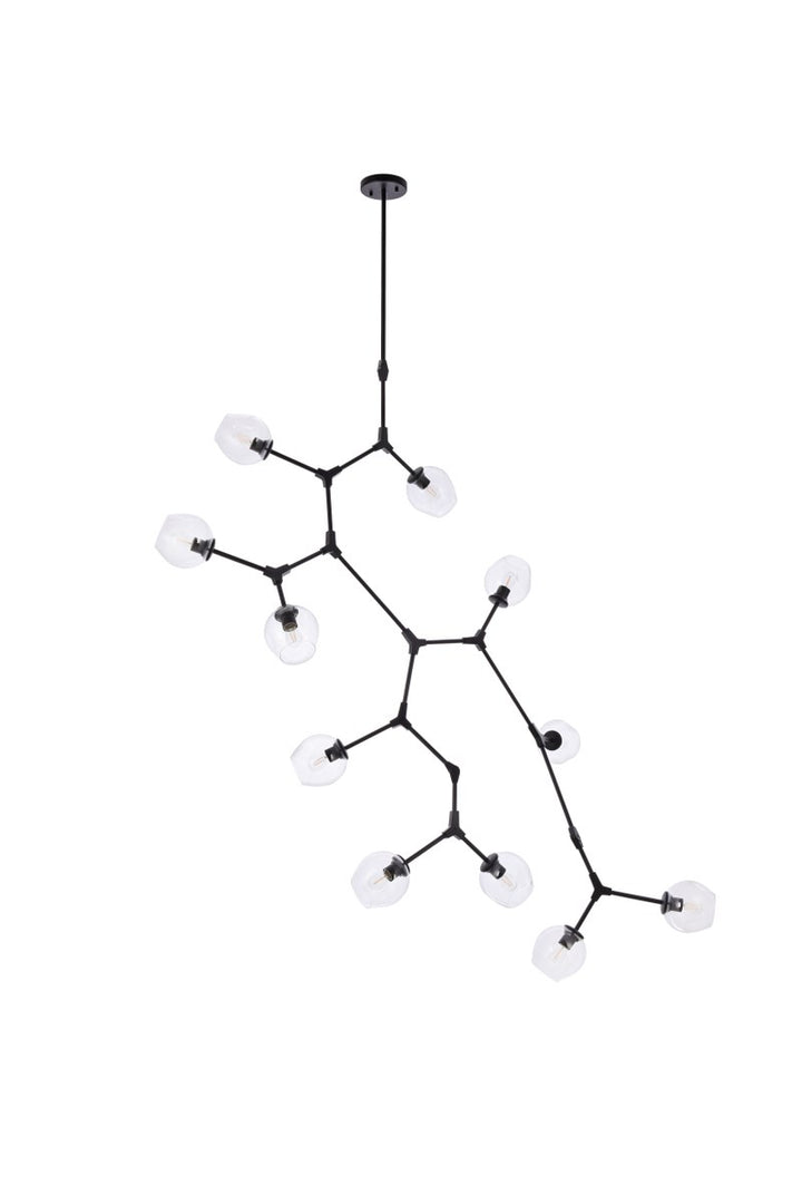 11 Lights Black Chandelier