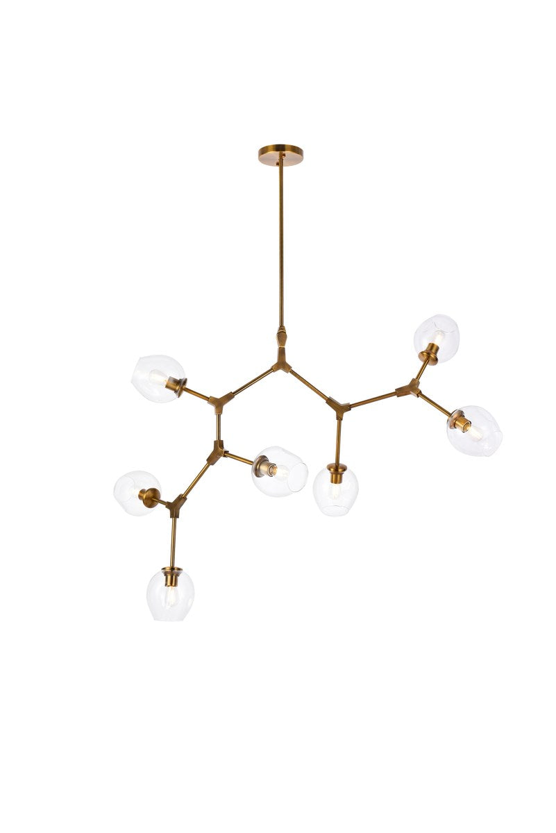 7 Lights Brass Chandelier by Elegant Lighting