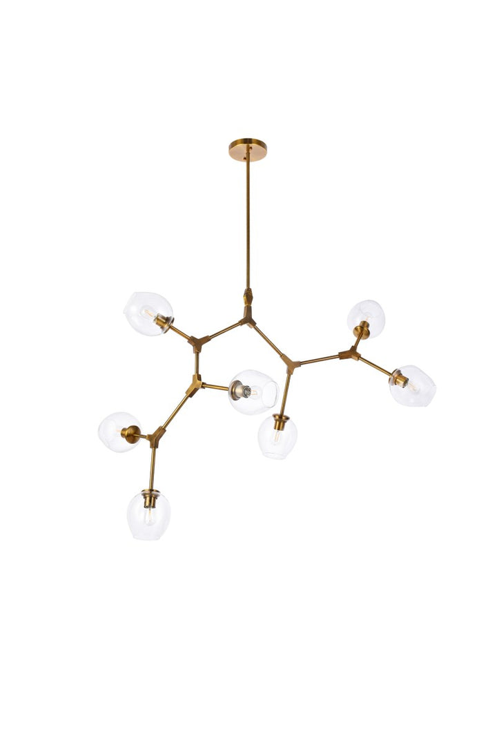 7 Lights Brass Chandelier