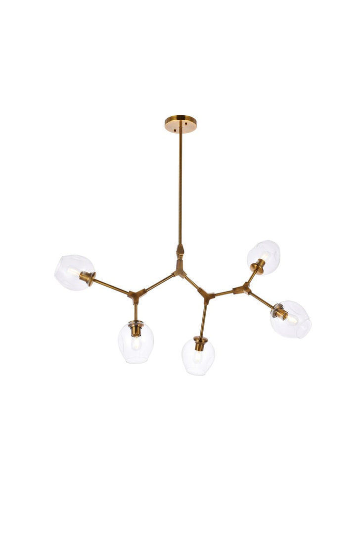 5 Lights Brass Chandelier by Elegant Lighting