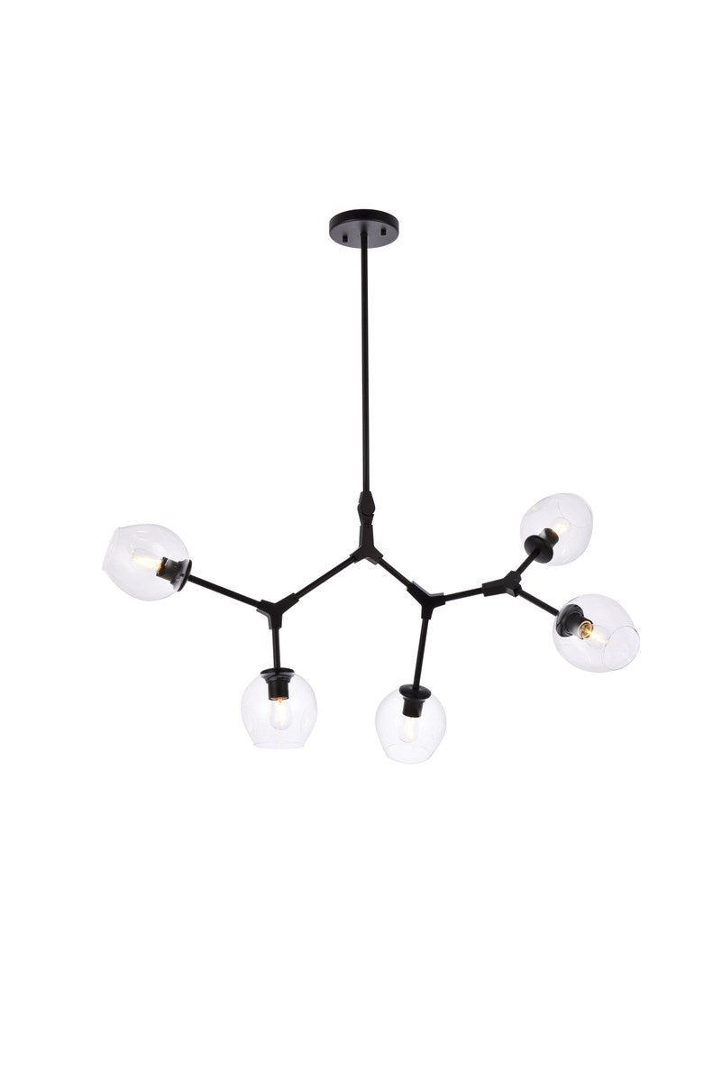 5 Lights Black Chandelier by Elegant Lighting